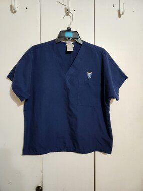 Cherokee Uniforms MLB Kansas City Royals Scrub Top Navy Blue XS Vintage 90s